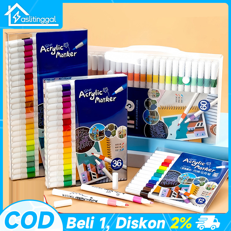 

Pen Akrilik Marker Warna Cepat Kering Tahan Air / Spidol Marker Acrylic Painter / Menggambar Kreativitas Seni Edukasi Anak Grasp Acrylic Markers / Pen Akrilik Marker Painter Set / Pulpen Warna Tahan Air Dan Tahan Lama
