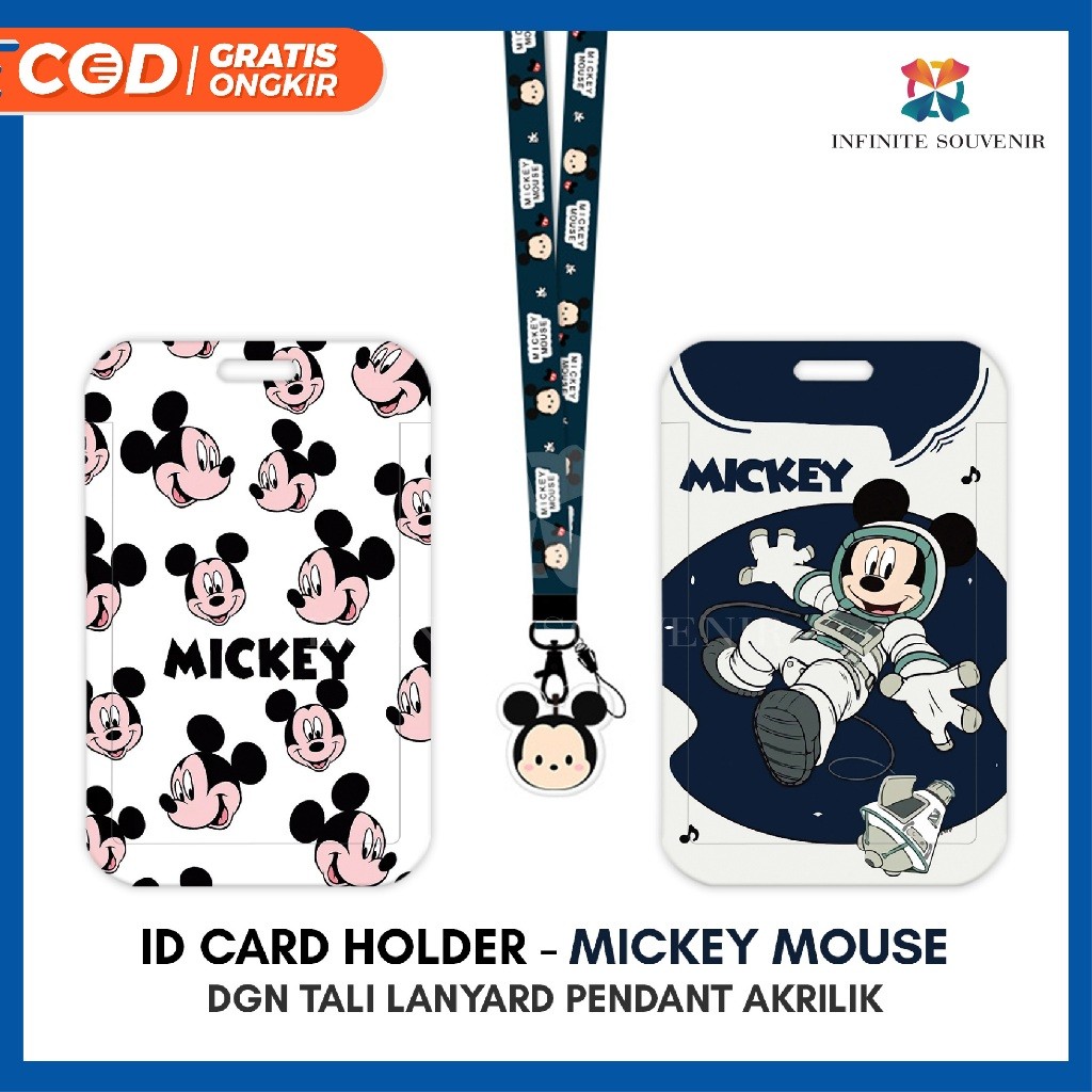

[N003] MM BIRU / Name Tag Card Holder Motif Karakter MICKEY MOUSE dengan Tali Lanyard Pendant Akrilik / ID Card Holder Tali Gantungan Acrylic Bunny / Rabbbit Lucu / Nametag / Tempat Kartu Flazz / Emoney