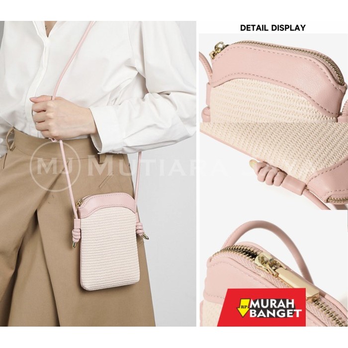 tas selempang wanita simple elegan TAOMICMIC Tas Selempang Wanita Pouch Handphone Dompet HP Mini Pho