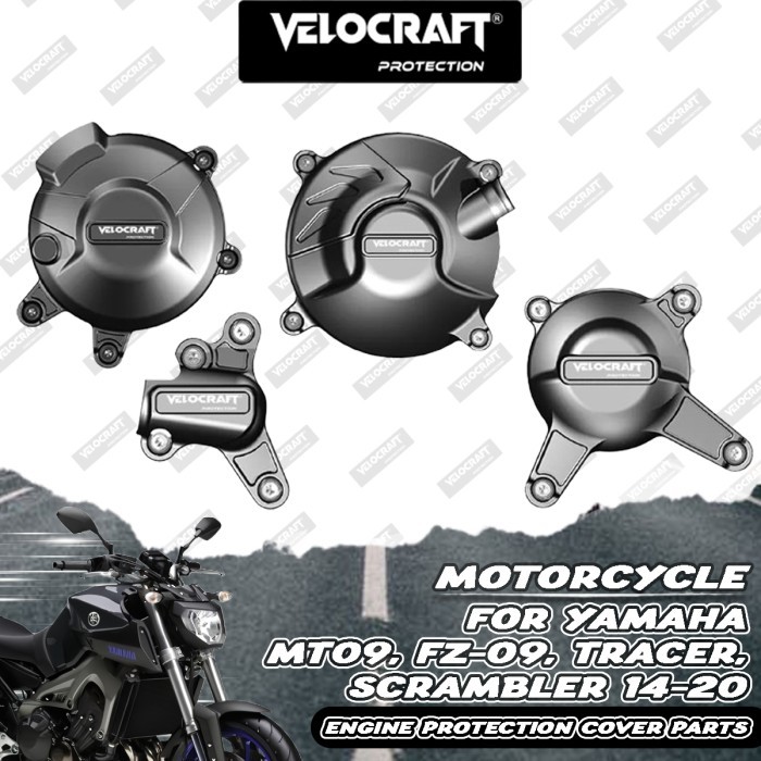 VELOCRAFT Cover Engine Motor Yamaha MT 09 MT-09 MT09 MT-09SP SP FZ-09 Tracer GT Scrambler 2014-2020 