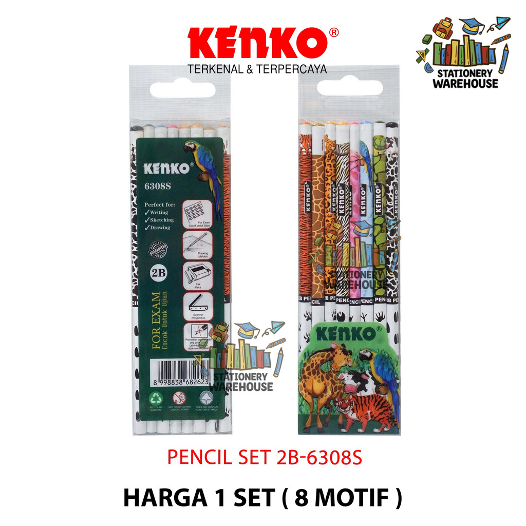 

Pencil Pensil Set KENKO 2B-6308S Motif Animal 1 Set
