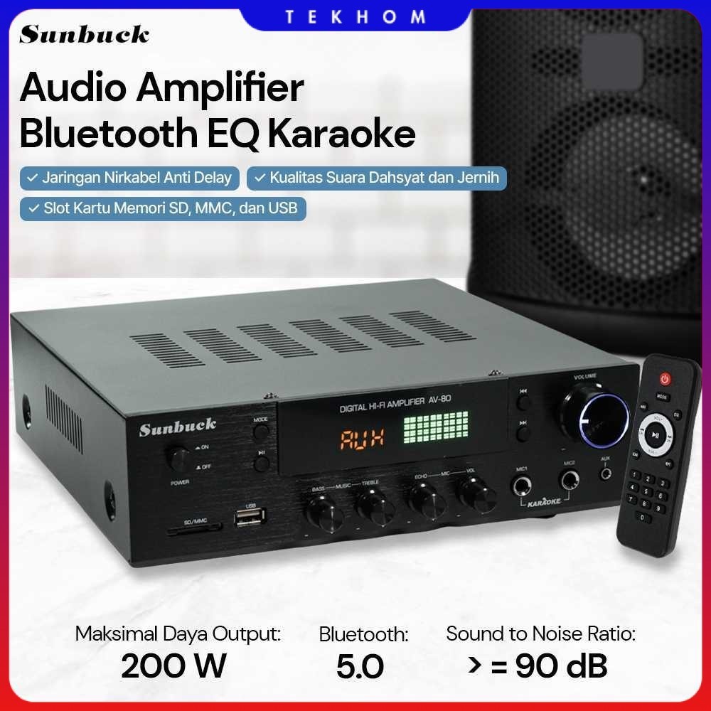 Sunbuck Audio Amplifier Bluetooth EQ Karaoke FM Radio 200W - AV-80