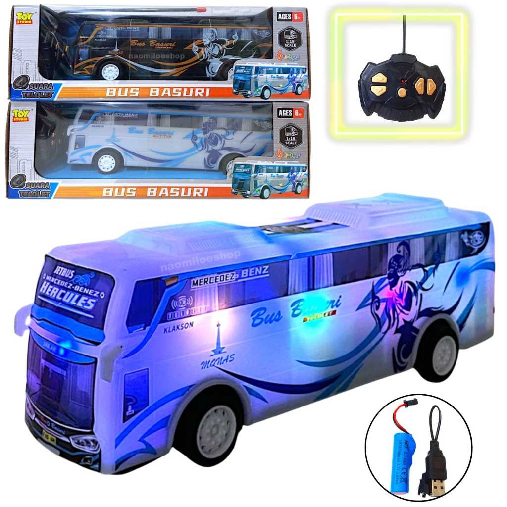 vg53ed RC BUS BASURI TELOLET mainan bis basuri travel perjalanan bunyi telolet remote control