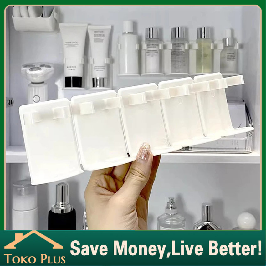 5Pcs Rak Kosmetik Gantung Dinding Tempel Serbaguna - Rak Gantung Dinding Minimalis Tempel Kamar Mand
