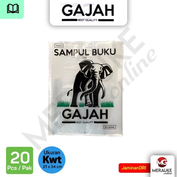 

Sampul Buku Plastik Cap GAJAH Qwarto 20s (1 Pack isi 20 Lembar)