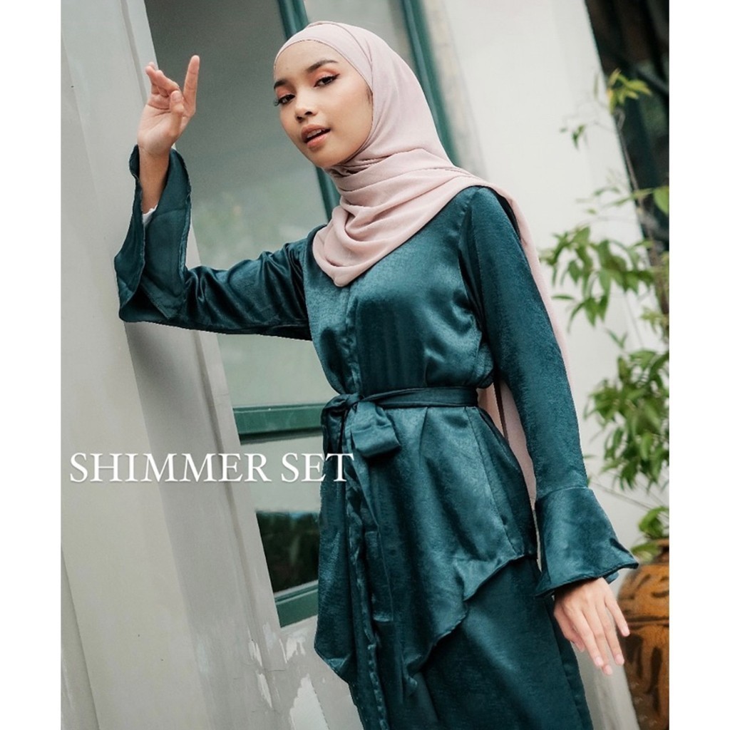 PADAKA ATTIRE- SHIMMER SET DRESS LEBARAN SATIN Bridesmaid Pesta Promnight Pesta Fashion Lebaran musl