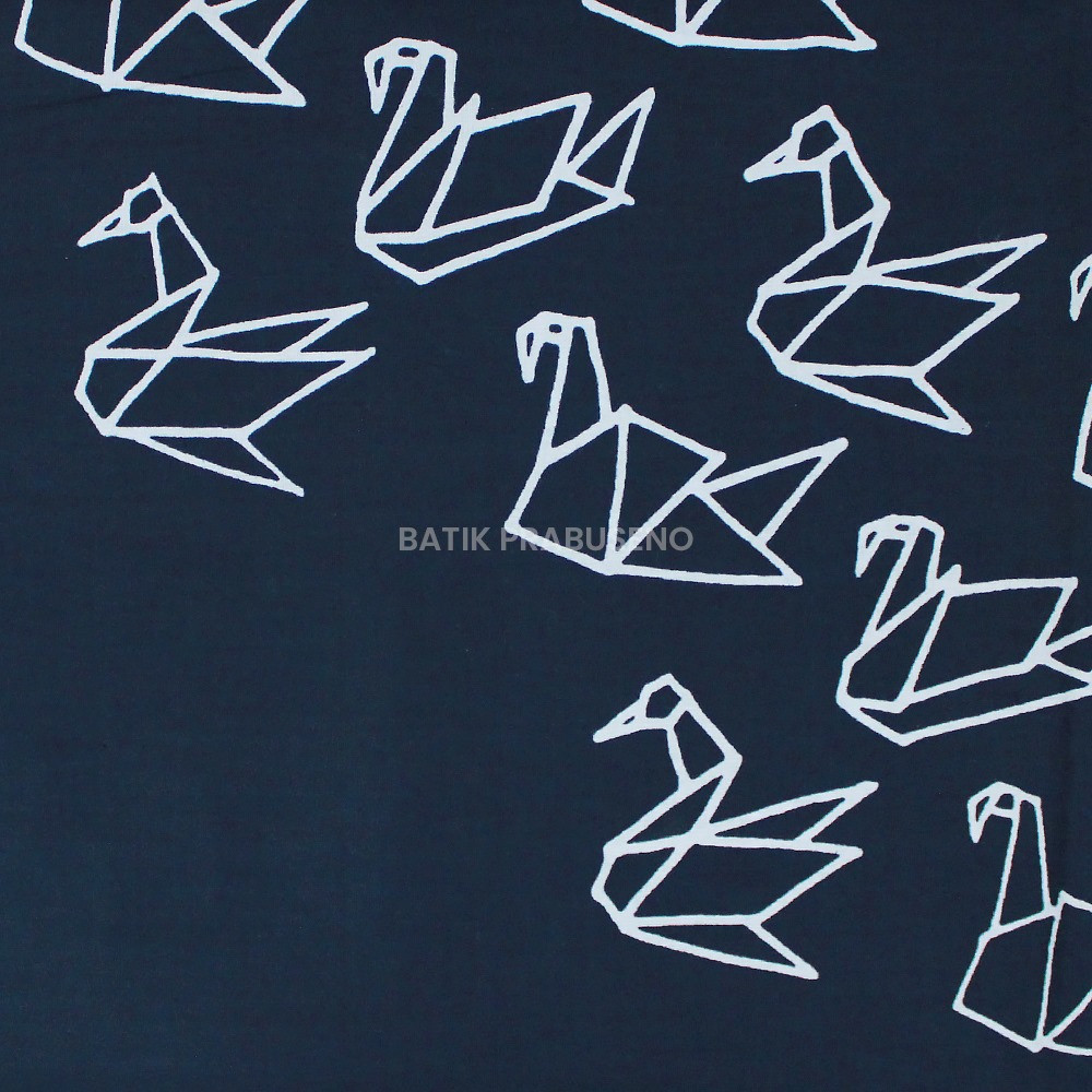 Batik Prabuseno Kain Batik Print  Origami Angsa Biru Dongker Seri Kalanata Meteran Premium  Kekinian