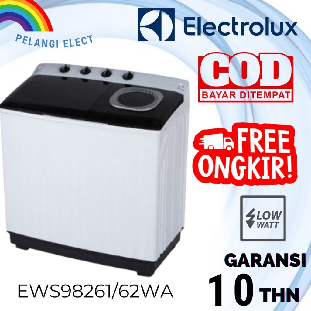 Electrolux Mesin Cuci 2 Tabung 8KG EWS98261WA / EWS98262WA