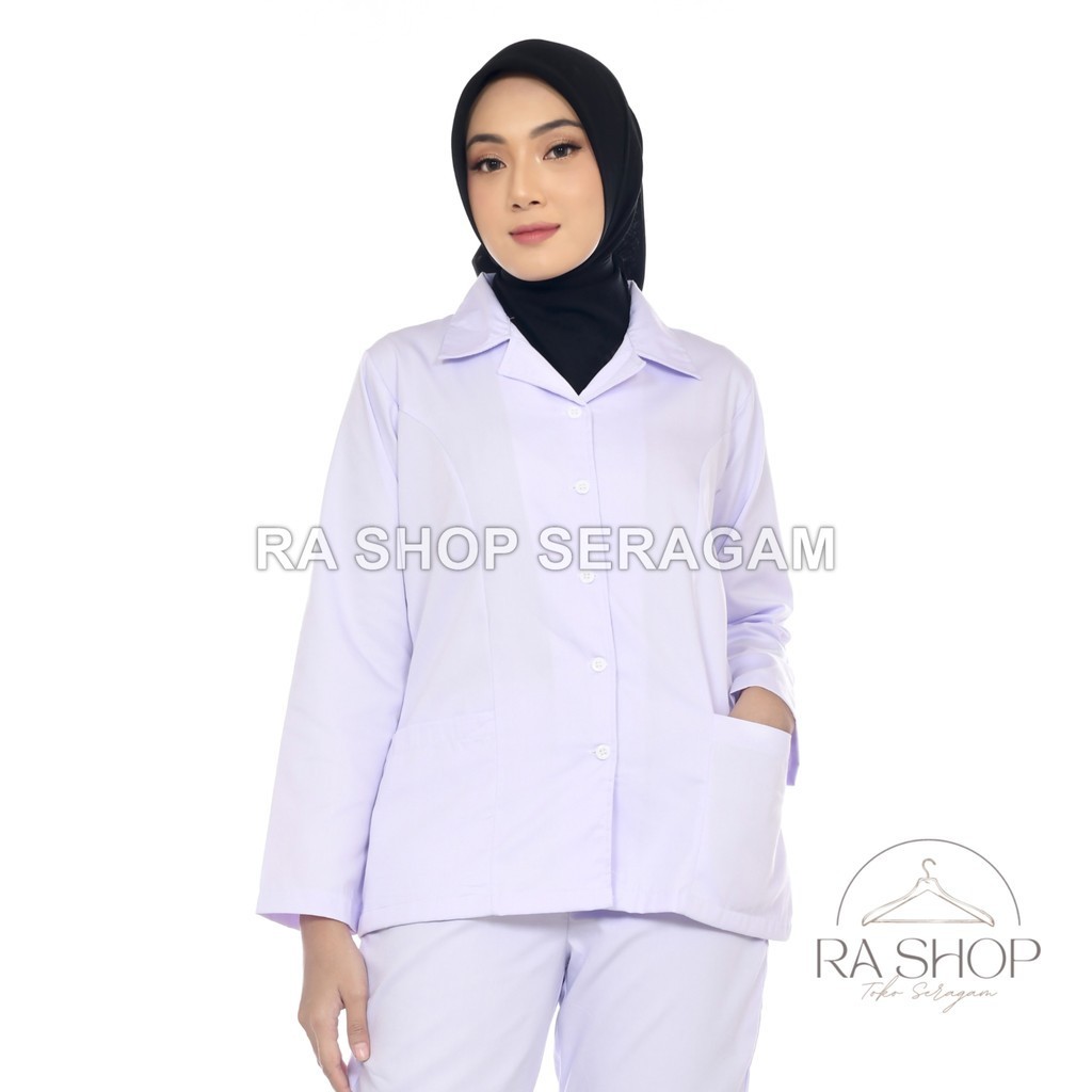 Kemeja PDH Putih Wanita Tebal- Seragam Multifungsi untuk PNS, Perawat, Bidan, Dokter - Model Terkini