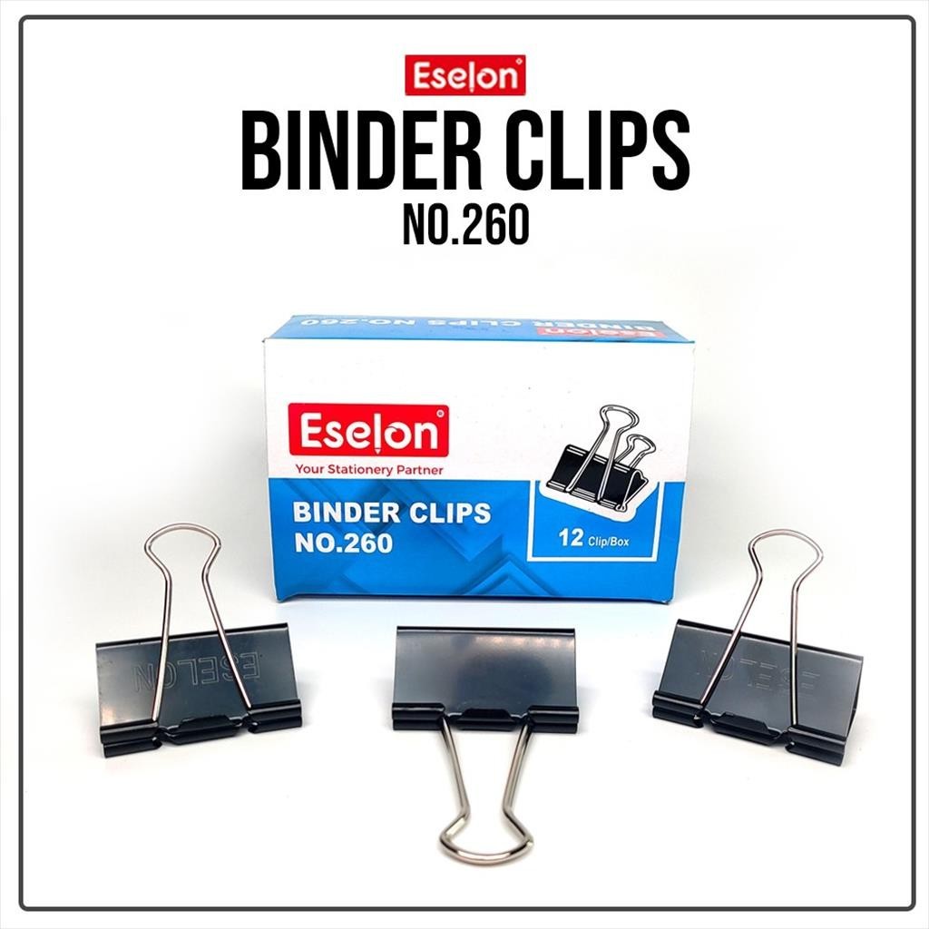 

[MaxMart] Binder Clip 260 / Klip / Double / Clip / Penjepit kertas Eselon 260 1 box isi 12pcs