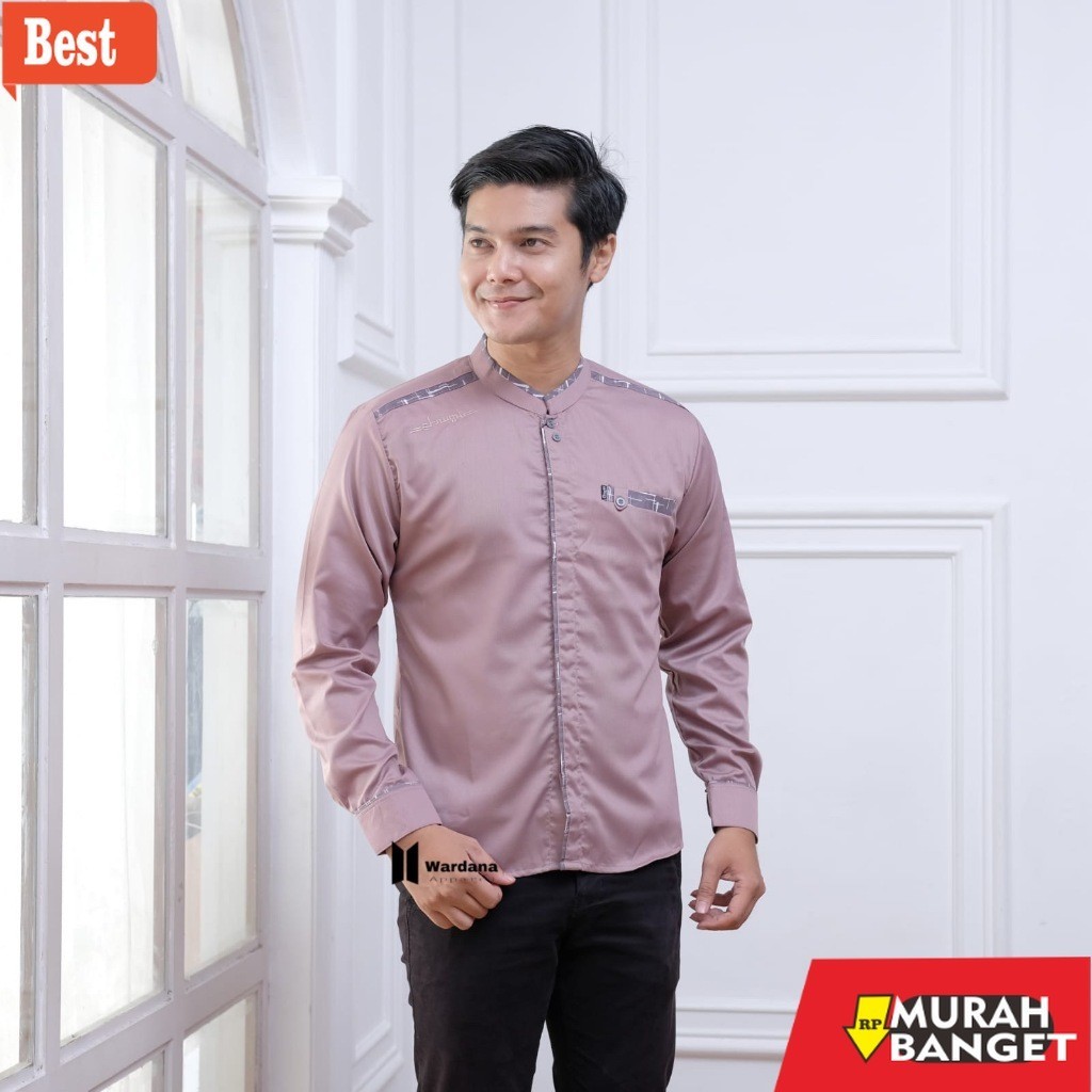 Baju muslim lengan panjang- BAJU KOKO MUSLIM PRIA//KOKO HADROH/BAJU KOKO LENNGAN PANJANG/AZ-ZAHIR/BA