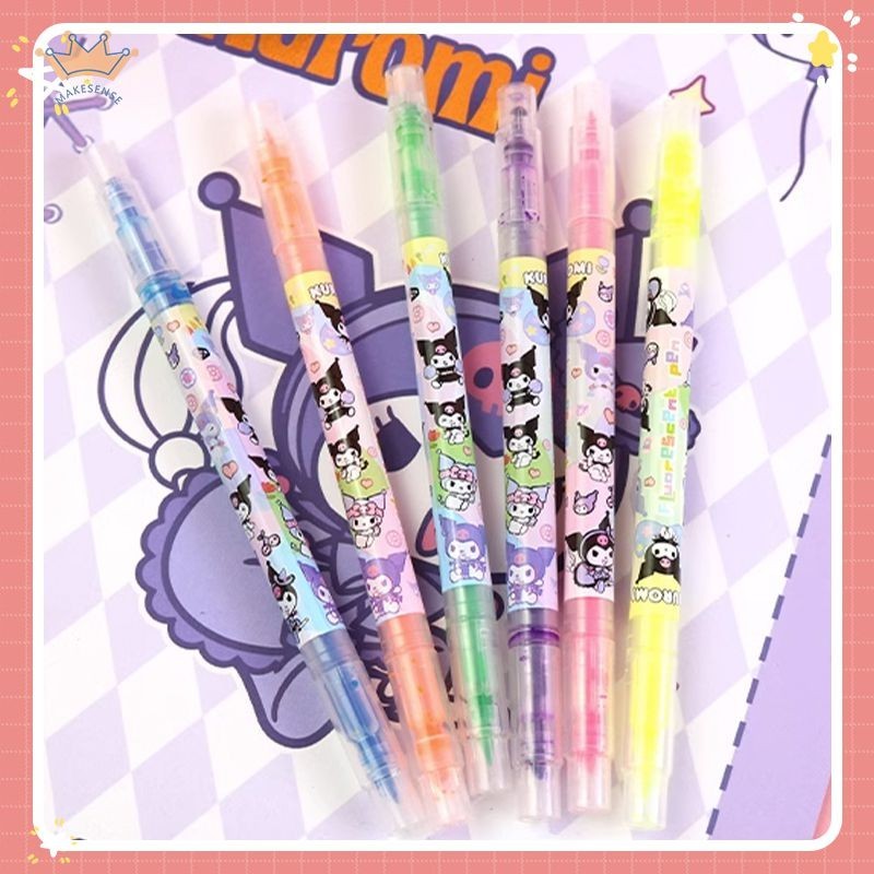 

Desain ujung ganda stabilo lucu alat tulis kantor siswa pena doodle Sanrio doodle MK
