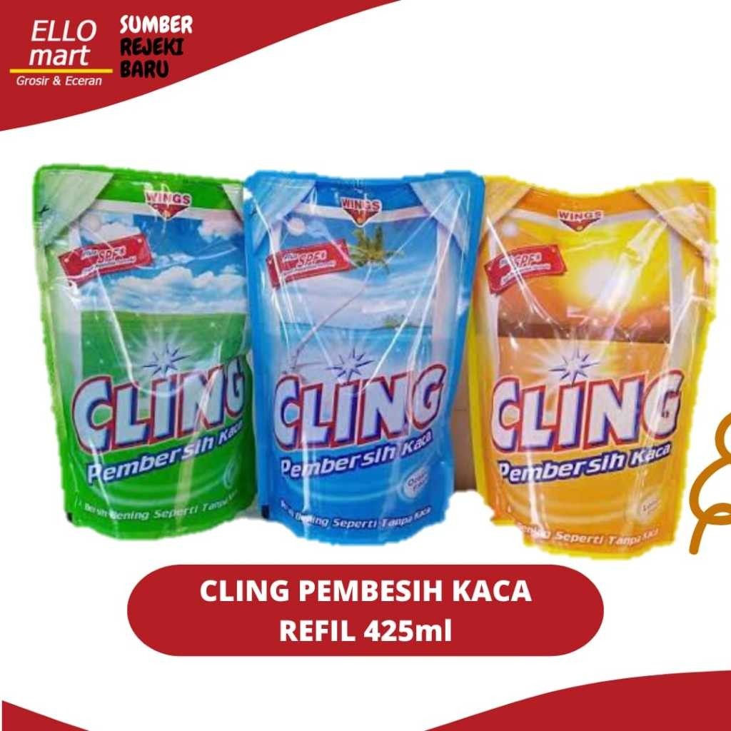 Cling Pembersih Kaca Refil 425ml Cling Cairan Pembersih Kaca