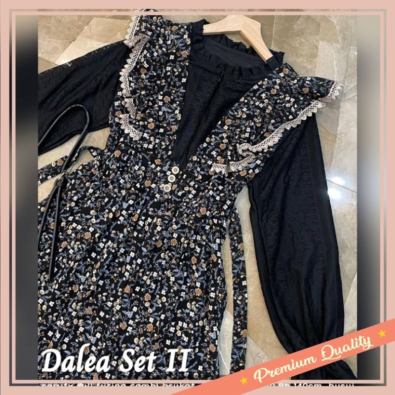 Gamis Kekinian Remaja Anak Dewasa Murah Keren / READY SIAP KIRIM DALEA LACE #2 DRESS LABEL JASMINE/D