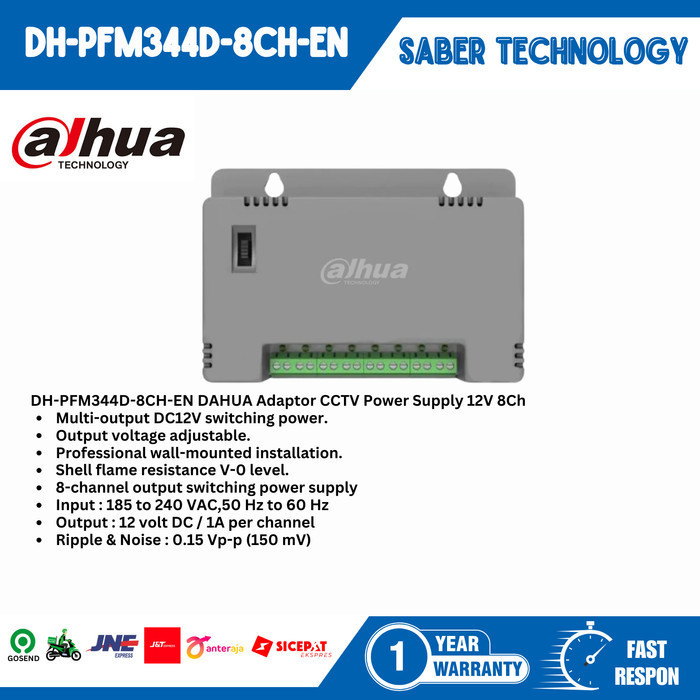 Power Supply Dahua DH-PFM344D 8CH-EN + Kabel Power Original