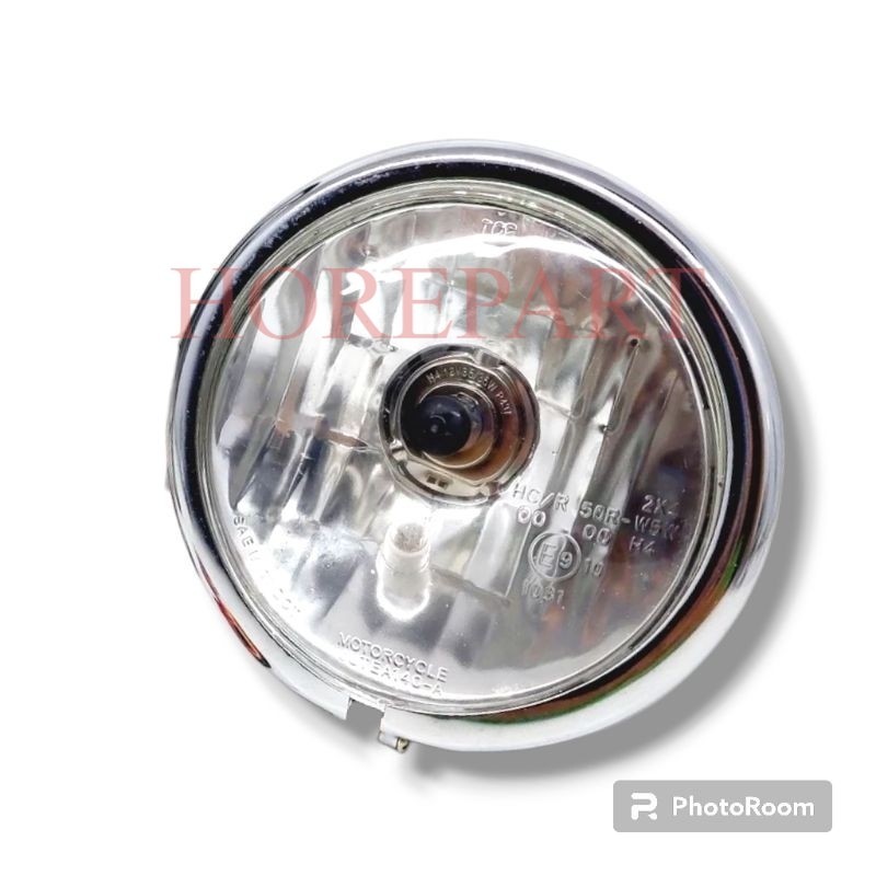 lampu pesek/jute kaca bening batok chrome A1