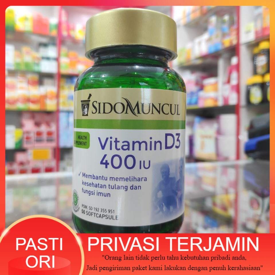 Sidomuncul Natural Vitamin  D3 400 IU 50 Kapsul