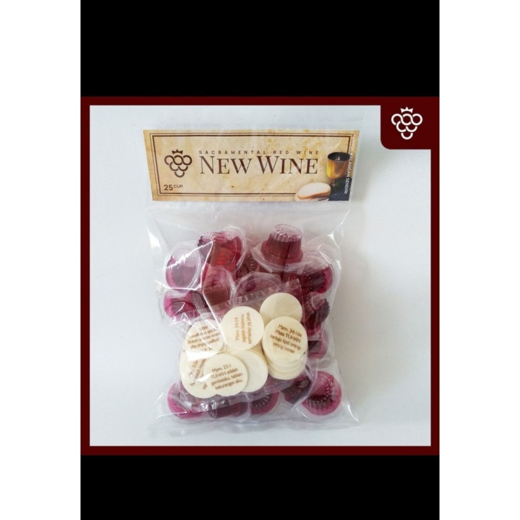 

NEW WINE CUP (25) HOSTI AYAT (ANGGUR PERJAMUAN ISI 25 + HOSTI AYAT)