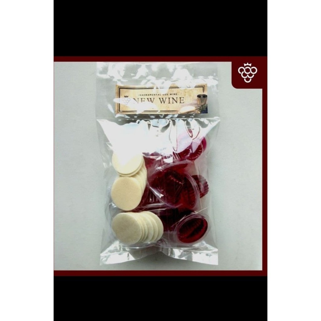 NEW WINE CUP (10) HOSTI POLOS (ANGGUR PERJAMUAN ISI 10 + HOSTI)