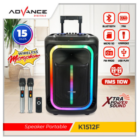 Speaker Advance K1512 F Full Bass Speaker meeting Speaker 15 inch 2 mic