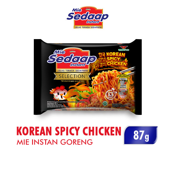 Sedaap Mie Instan Korean Spicy Chicken Bag 87 gr x40 Free Botol Minum