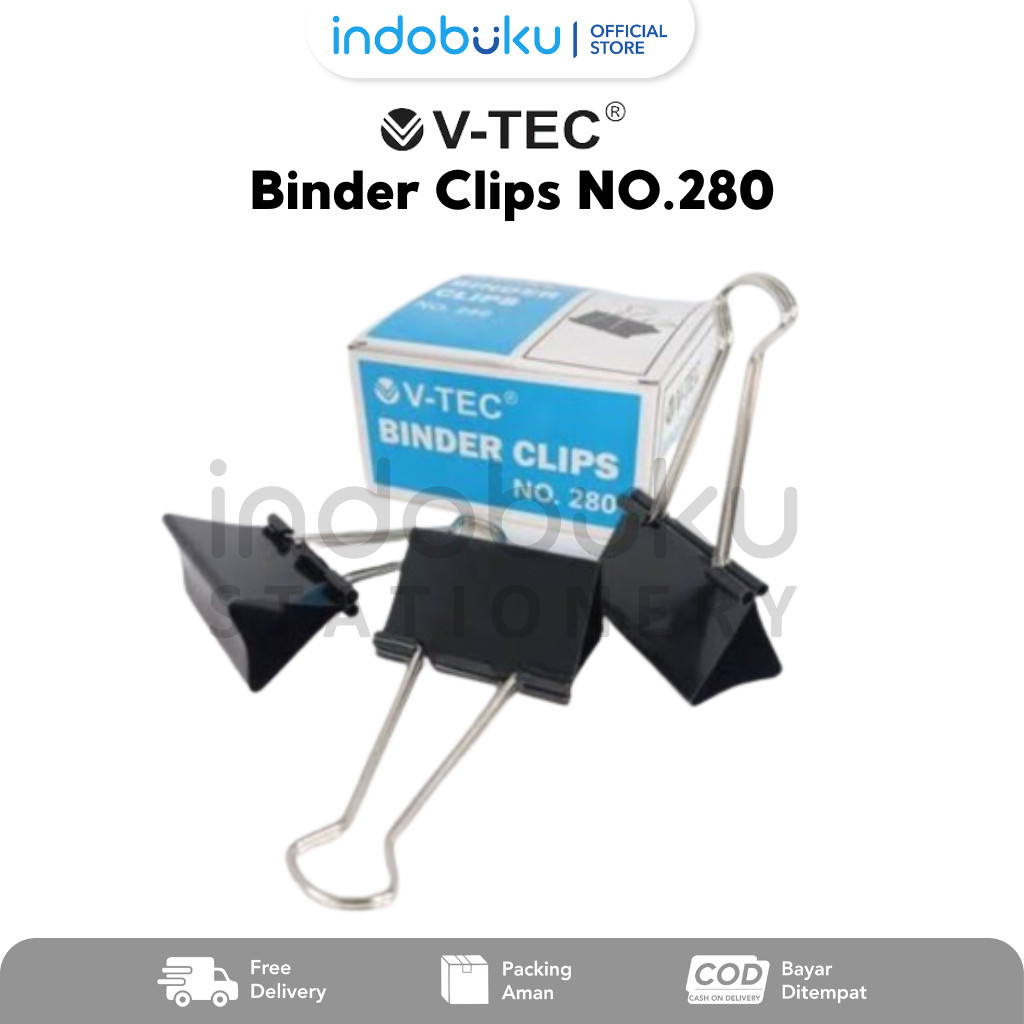 

Binder Clips NO.280 V-TEC Per Pack Isi 12pcs