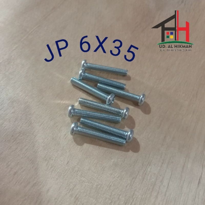 SEKRUP JP 6 X 35 BAUT JP 6X35 JP 6X35 ISI 100 PCS TANPA MUR