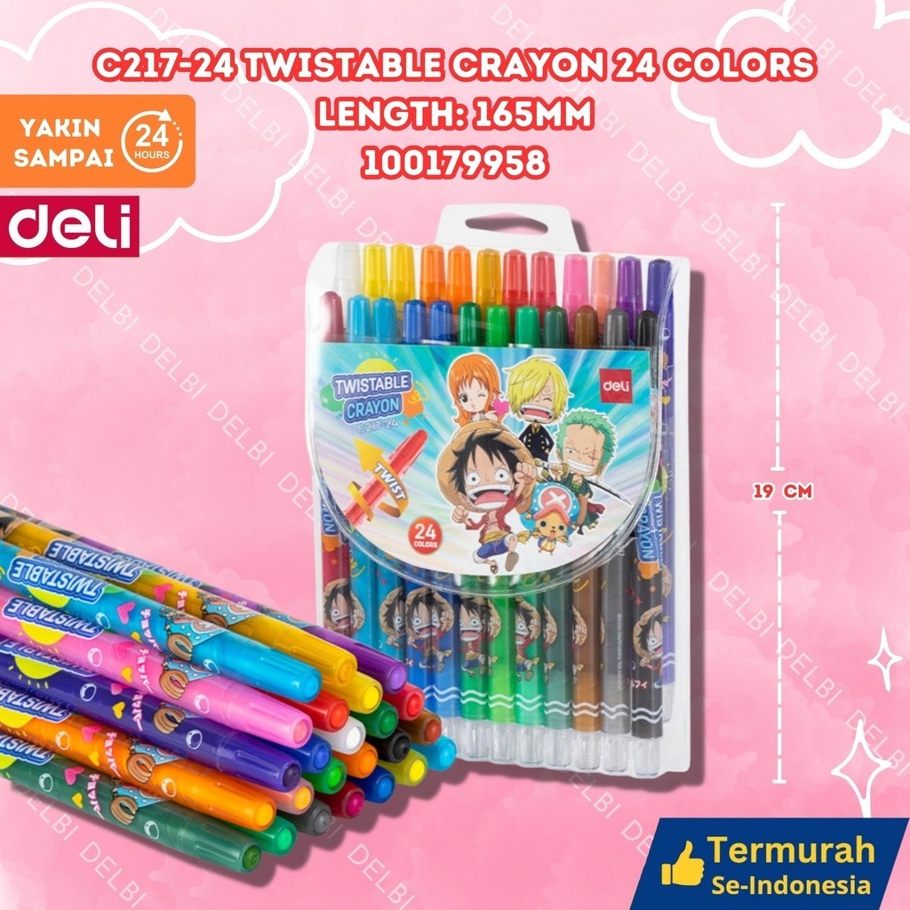 

Deli Twistable Crayon One Piece Edittion C217-24 Twistable Crayon 24 Colors length: 165mm