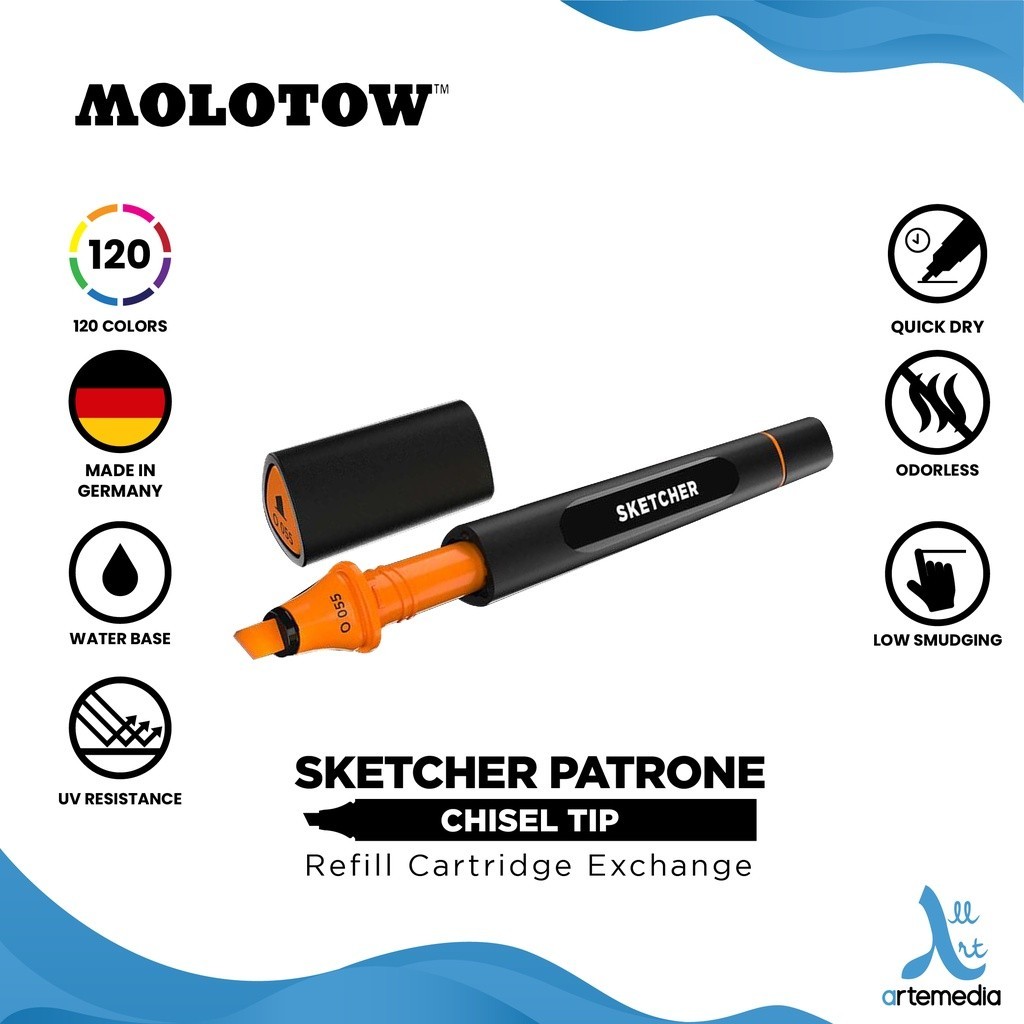 

Refill Cartridge Exchange Molotow Sketcher Patrone Chisel Tip - 1/3