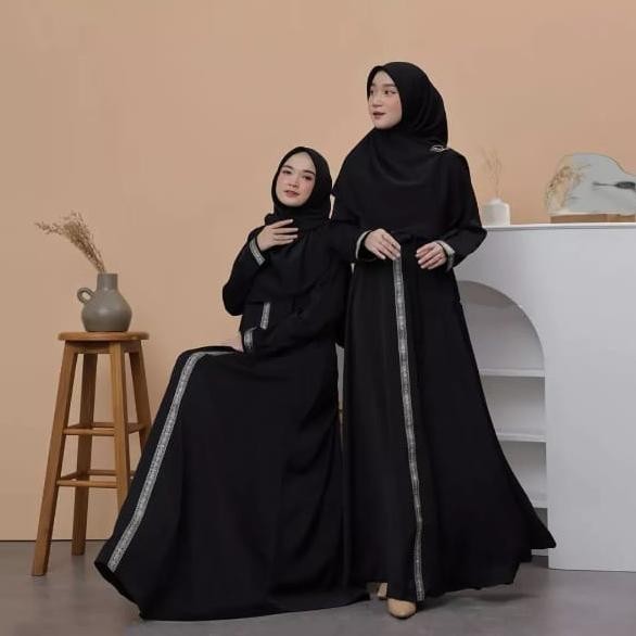 Abaya Hitam Polos Jetblack Turkey Modern Baju Gamis Hitam Polos Wanita - FH22 HITAM, M