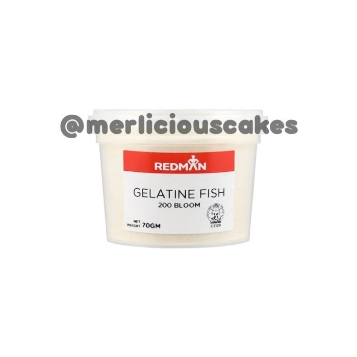 

Redman Fish Gelatine Bloom 200 Gelatin Ikan 70 Gram