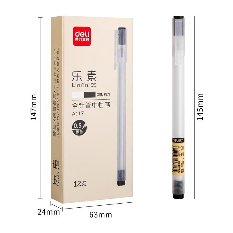 

Deli Pulpen Gel Linfini 0.5mm Hitam Satuan - A117