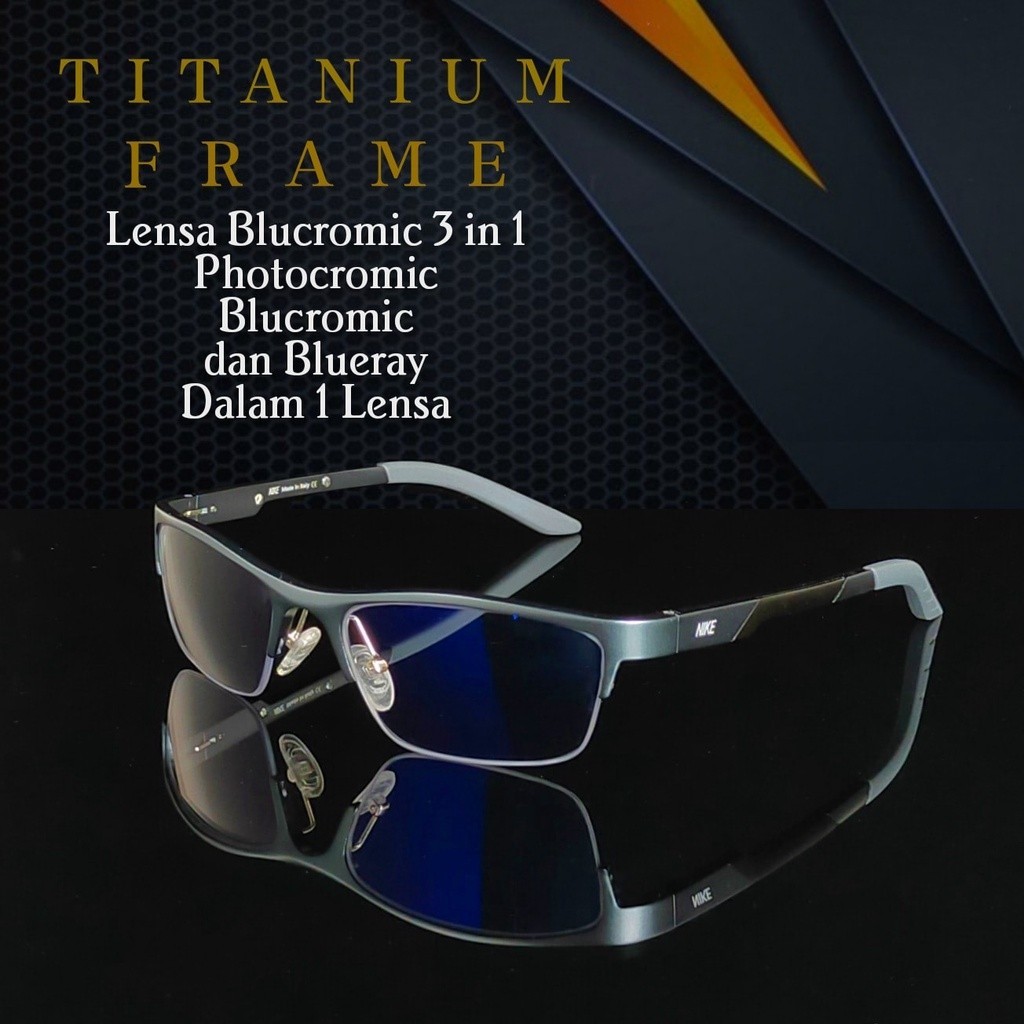 KACAMATA SPORT TERBARU BLUCROMIC 3 IN 1 NORMAL MINUS CYL PROGRESIVE PHOTOCROMIC BLUCROMIC BLUERAY AN