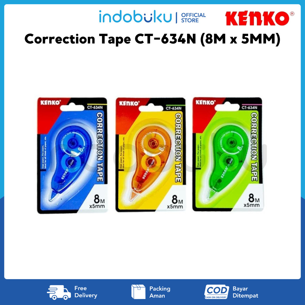 

Correction Tape Pita Koreksi Kenko CT-634N (8M x 5MM)