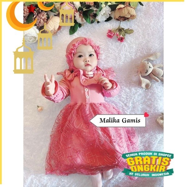 Gamis Anak Perempuan Bayi Newborn Gamis Gaun Pesta Anak Bayi Gamis Brukat Brokat Tile Gamis Terbaru/