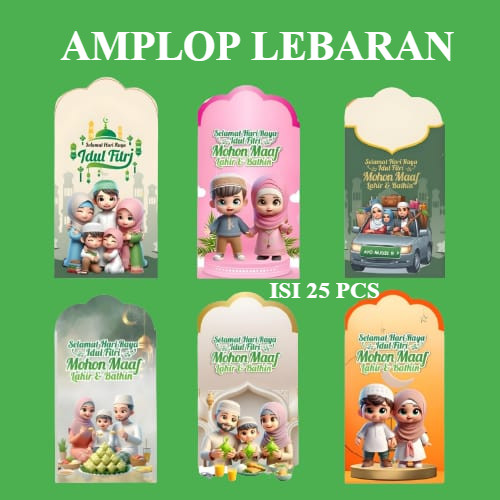 

TrendingStore READY Amplop Lebaran Idul Fitri Karakter Motif Lucu Gemoy isi 25PCS