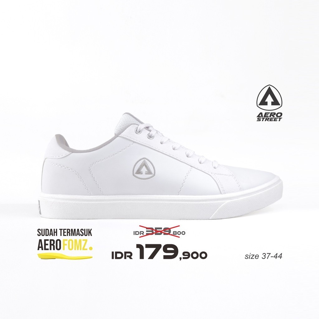Aerostreet 37-44 Arrow Putih Putih Putih - Sepatu Sneaker Casual