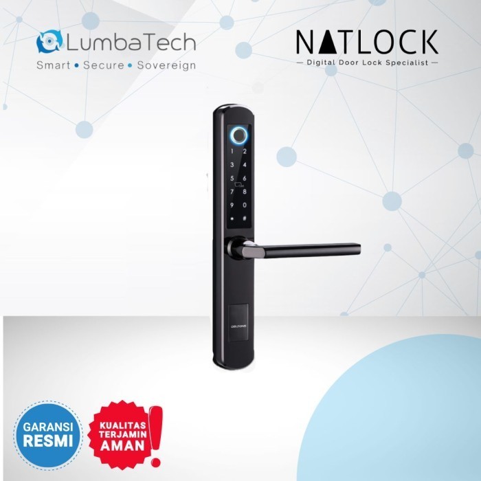

Natlock - Slim Smart Door Lock Aluminium Smart Lock Door Finger Card Password