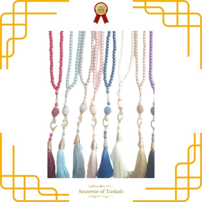Tasbih Mutiara Turki Vav 99  100 - Abu-abu