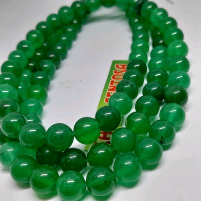 TASBIH BATU GIOK HIJAU KRISTAL 99BUTIR 10MM NATURAL 100