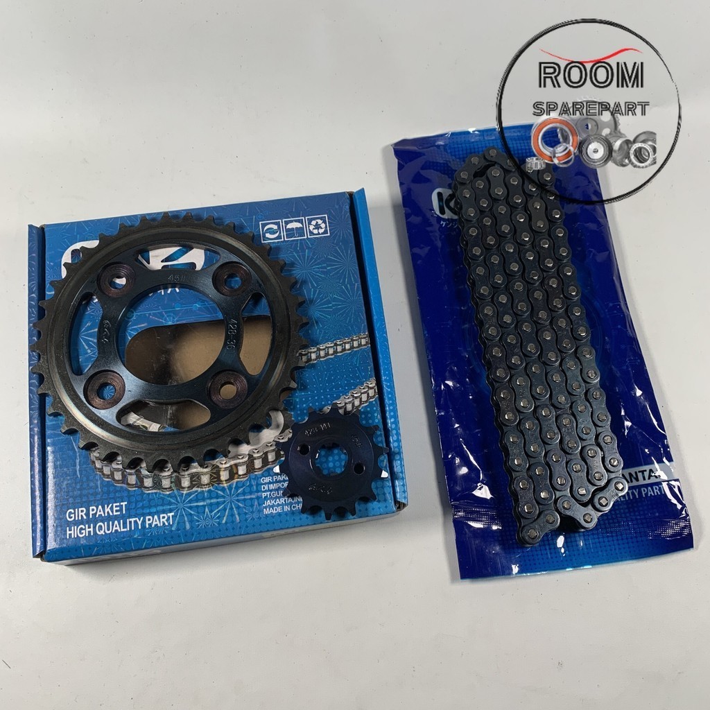 Knz Gear Set Rantai Gear Paket SUPRA FIT NEW 14/36T 428H - 106L Merk KNZ