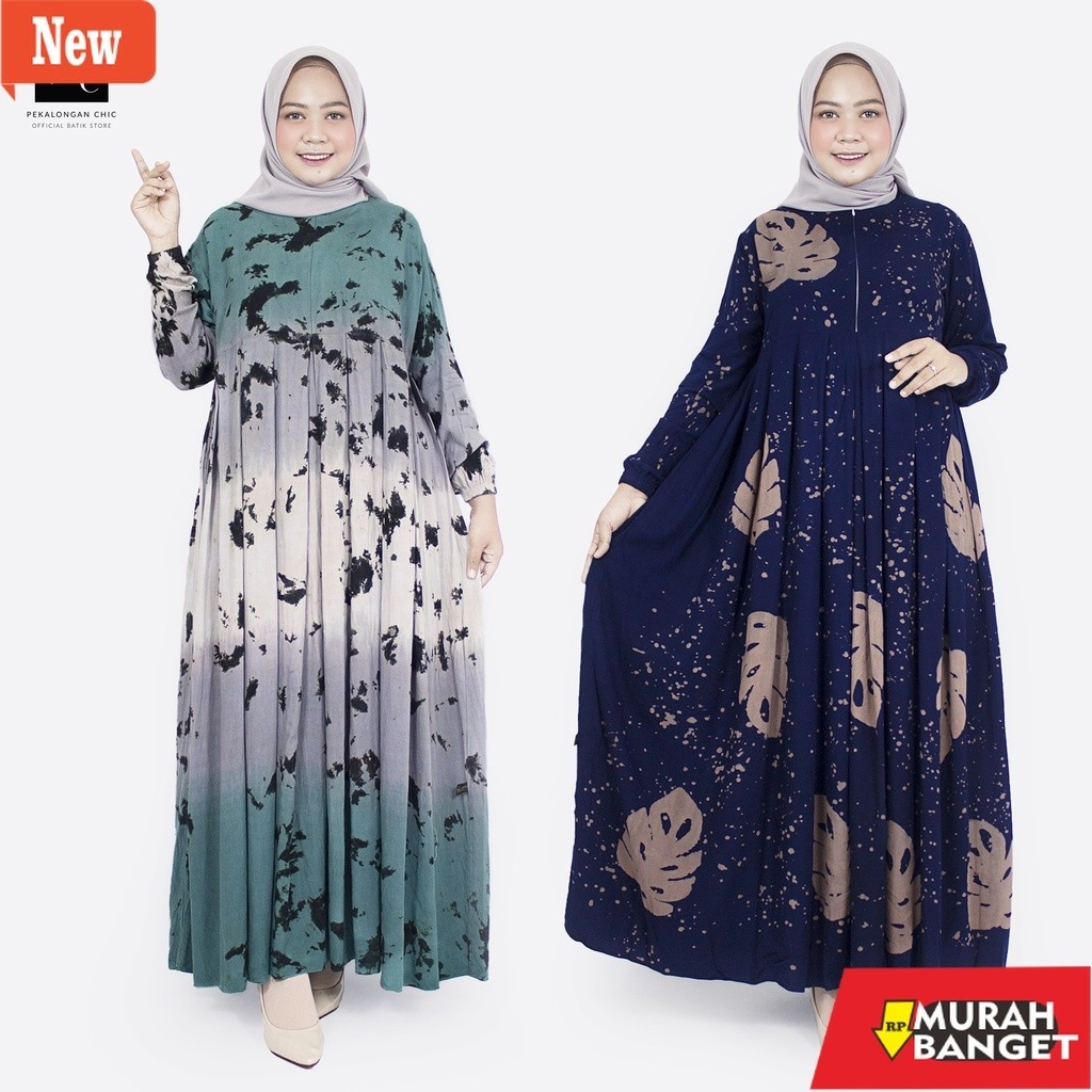 Gamis terbaru- [BISA COD] GAMIS RAYON PREMIUM / GAMIS TIE DYE KEKINIAN / DRESS MUSLIM / BAJU GAMIS /