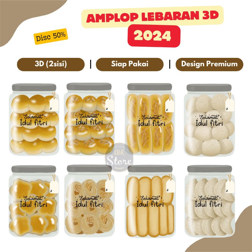 

(Ready Stock) Amplop Lebaran 2025 3D Viral 2 Sisi Amplop Unik Lucu Amplop Idul Fitri - Abik Store