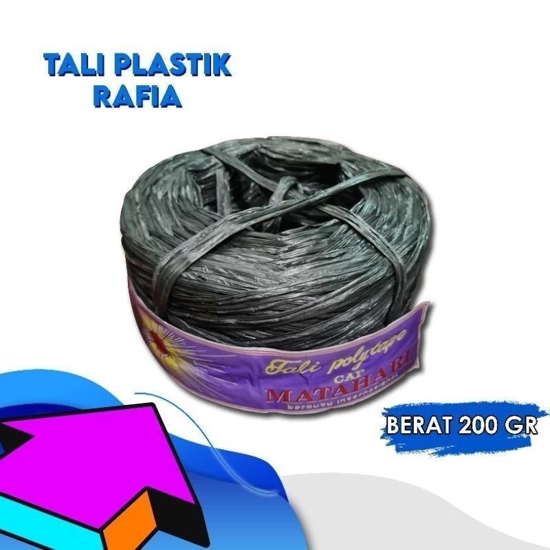 

[RP] Tali Rafia 200 gram 400 gram / Tali Plastik Hitam Matahari