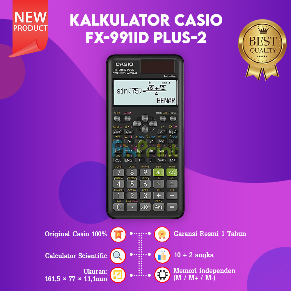 FixPrint - Calculator Casio FX 991ID PLUS-2 Scientific Ilmiah New Original Kalkulator  FX-991ID