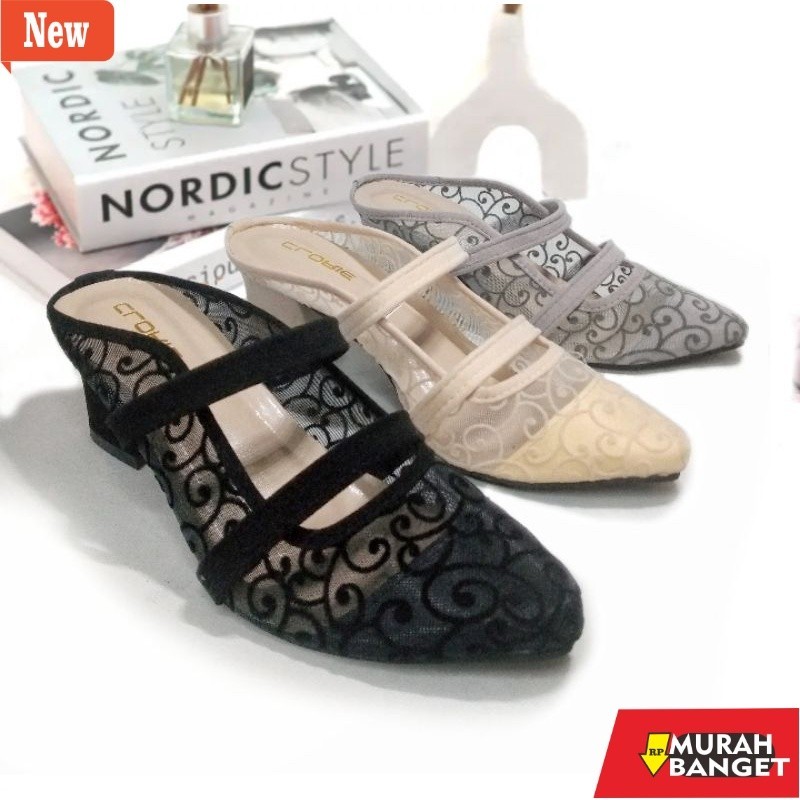 Sepatu buat lebaran- CLORIE SANDAL HELS HAK TAHU WANITA BRUKAT APOLLO BR02