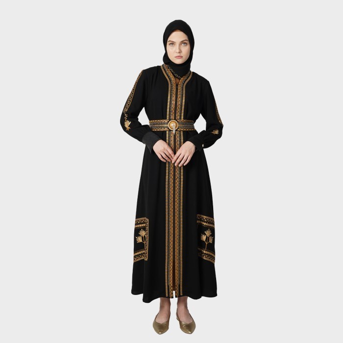 BIG SALE RAMADHAN BISA COD Hikmat Gamis Abaya A9866 - Black, M