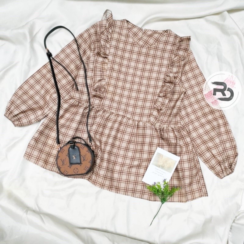 Baju Blouse Atasan Wanita Kekinian Outfit Fashion Casual CIRELEA  MUTHIA OOTD Murah Premium