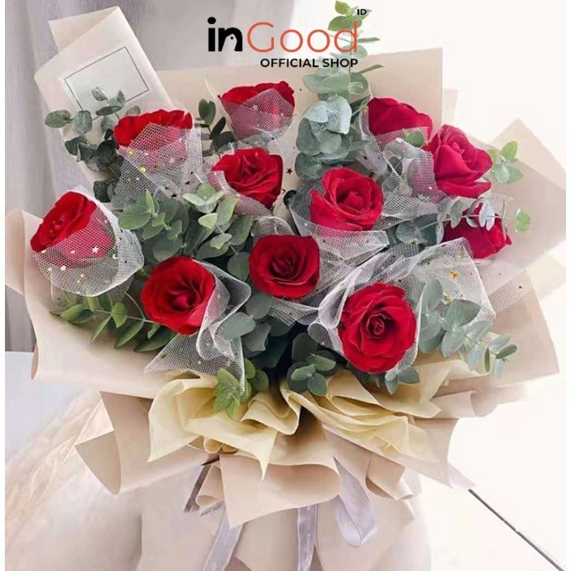 

IN GOOD - MS2 STAR Kertas Buket Jaring Roll Motif Bintang Bulan/Flower Wrapping Paper