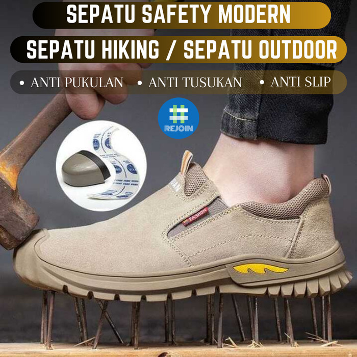 Sepatu Safety Shoes Ujung Besi Pria Import Sneaker Proyek Anti Paku 07 - 44